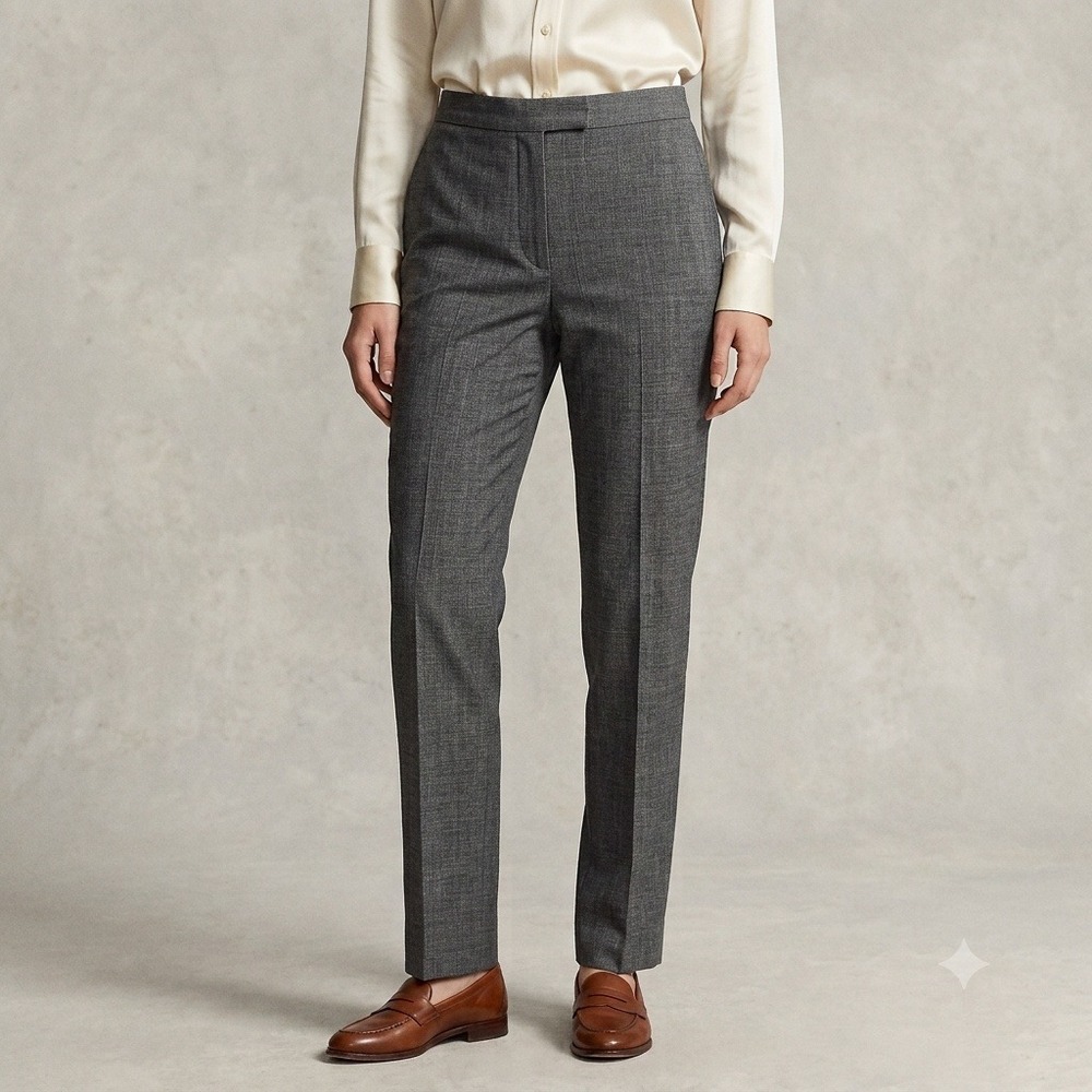 Ralph Lauren Trousers Women 4 Grey Wool Blend Straight Leg Dress Pants
